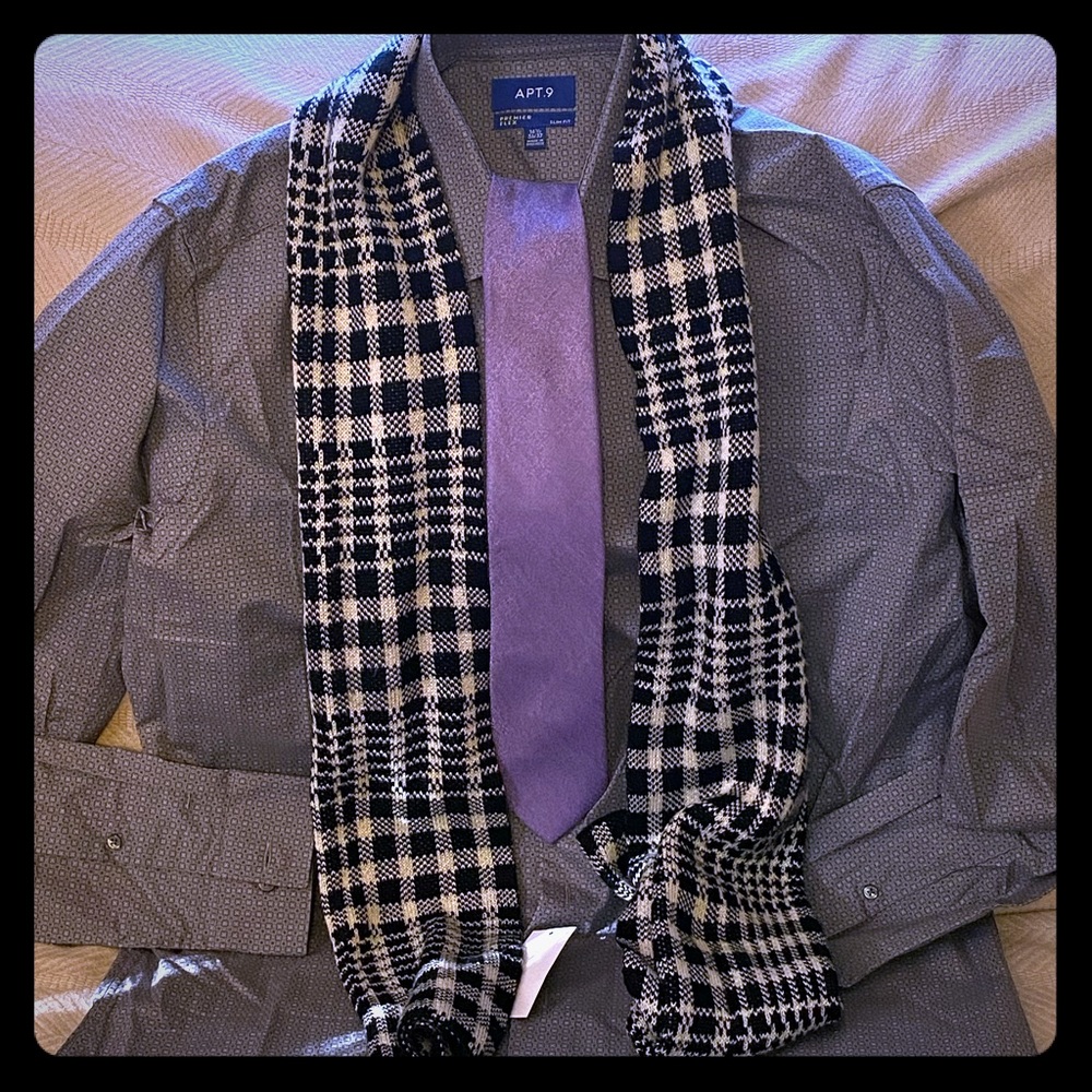 Gray Patterned Apt 9 Dress Shirt